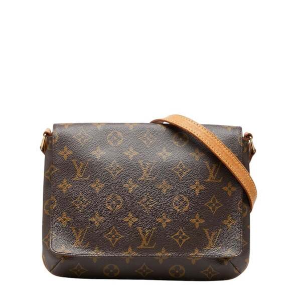 LOUIS VUITTON Authentic Brown Monogram Leather Shoulder Bag
